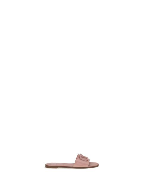 Valentino Garavani Women Patent Leathe Vlogo Slide Sandals