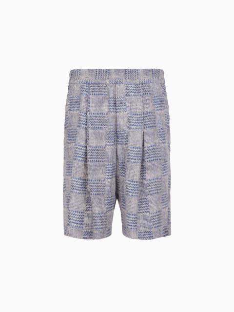 Printed cupro Bermuda shorts