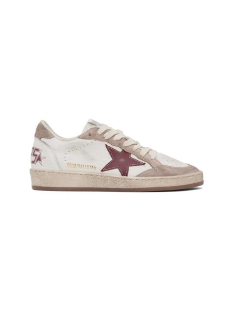 White & Pink Ball Star Sneakers
