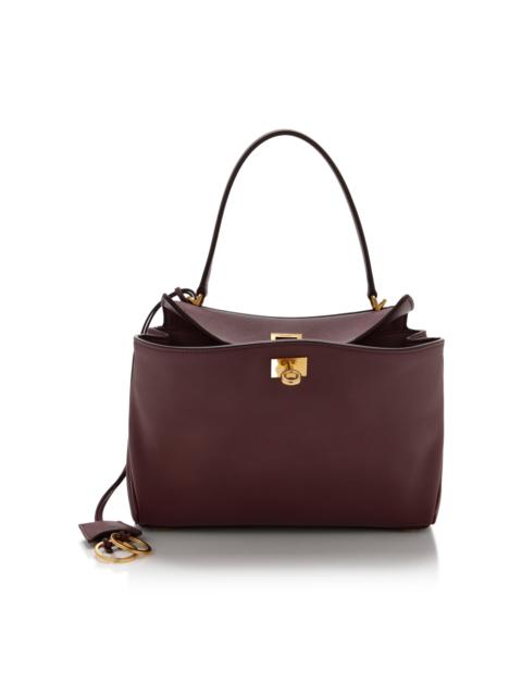 BALENCIAGA Small Rodeo Leather Top Handle Bag burgundy