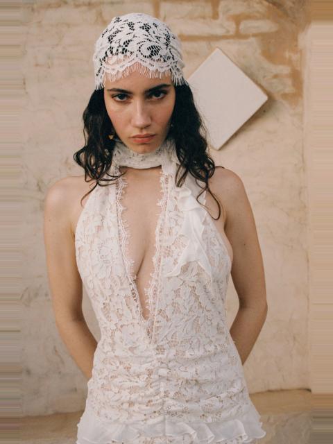 De La Vali BONITA HEAD SCARF IN WHITE LACE