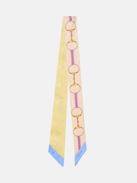 GUCCI GG Horsebit silk twill scarf