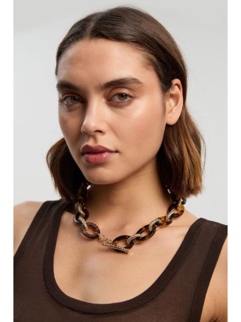 KAREN MILLEN Acrylic Chain Woven Link Necklace