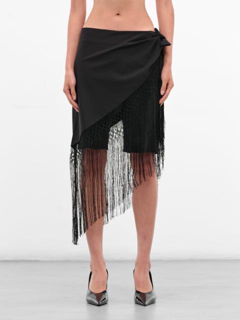 CHRISTOPHER ESBER Black Unravel Macrame Wrap Shorts