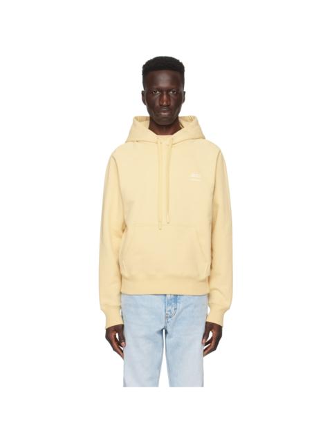 AMI Paris Yellow Printed Hoodie