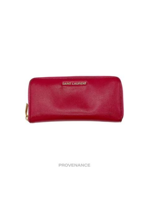 SAINT LAURENT Saint Laurent Paris SLP Logo Long Wallet - Pink Leather