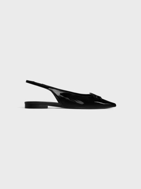 CELINE CELINE ALMA TRIOMPHE FLAT SLINGBACK in PATENT CALFSKIN