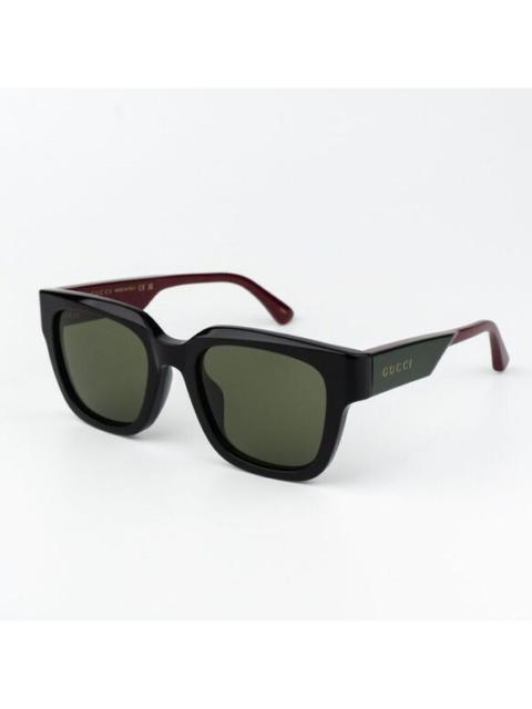 GUCCI NEW Gucci GG1670SK 005 Black Red Green Square Unisex Sunglasses