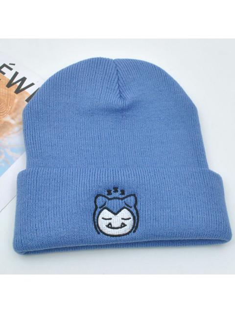 Other Designers Y2K Blue Snorlax Beanies Winter Warm Hat Cute Embroidery Cap Adult Kid
