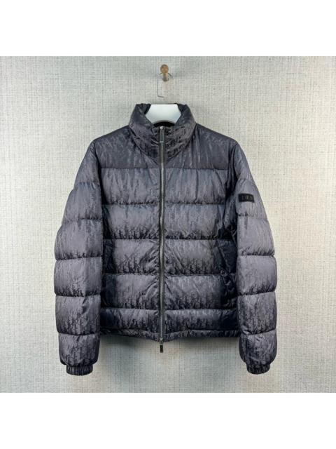 Dior DIOR Solid-Color Logo All-Over Print Long-Sleeve Zip-Up Stand-Collar Down Jacket