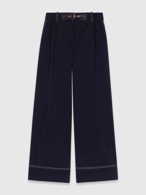 maje Cotton trousers with leather belt