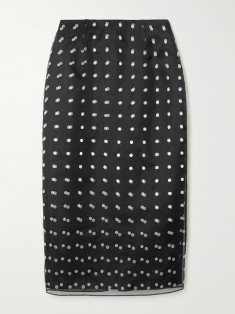 EMILIA WICKSTEAD Bethan Layered Polka-dot Recycled-organza And Faille Skirt