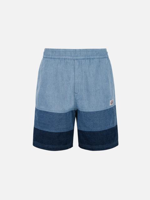 EVISU Panel Design Regular Fit Denim Shorts