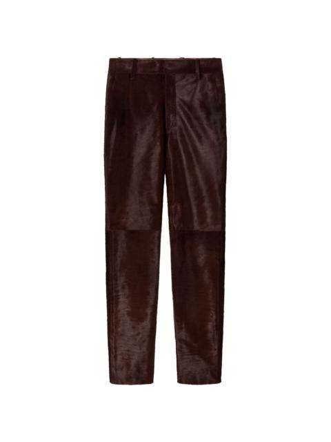 brushed-effect trousers