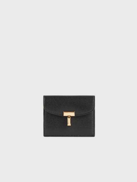 TOTEME T-lock leather cardholder black