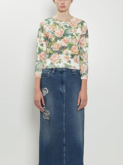 Simone Rocha Shrunked Floral Knit Sweater