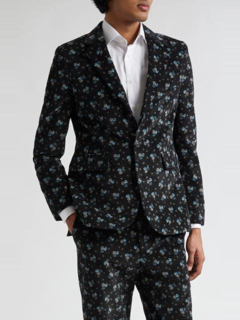 Chicory Floral Cotton Corduroy Suit Jacket