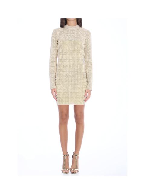 Balmain Houndstooth Jacquard Mini Dress - YF1R4036KC17 | REVERSIBLE