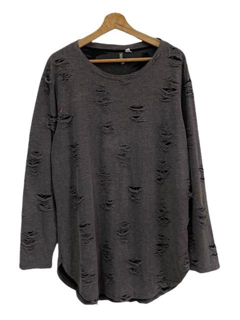 Other Designers If Six Was Nine - 🔥RARE DIVIDED H&M INSPIRE RICK OWENS DISTRESS LONGSLEEVE TEE