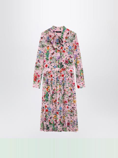 GUCCI Gucci Flora Print Silk Shirt Dress