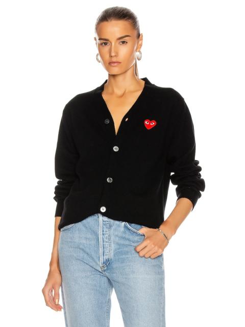 Comme des Garçons PLAY Wool Red Heart Emblem Cardigan