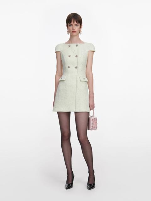 self-portrait Lime Boucle Mini Dress