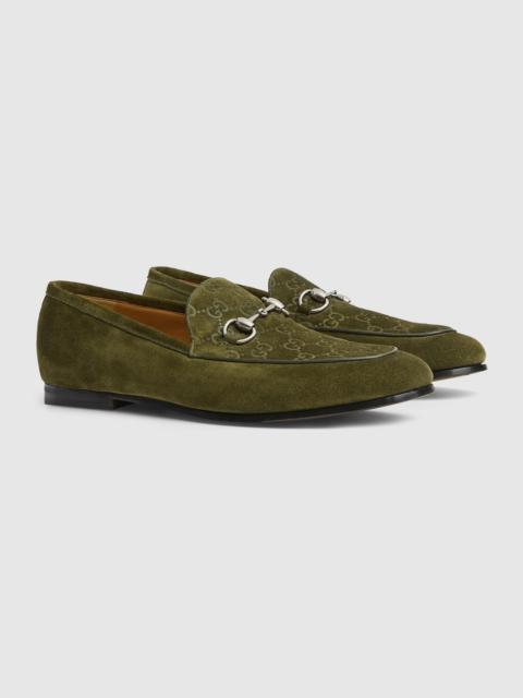 GUCCI Gucci Horsebit GG Suede Loafers