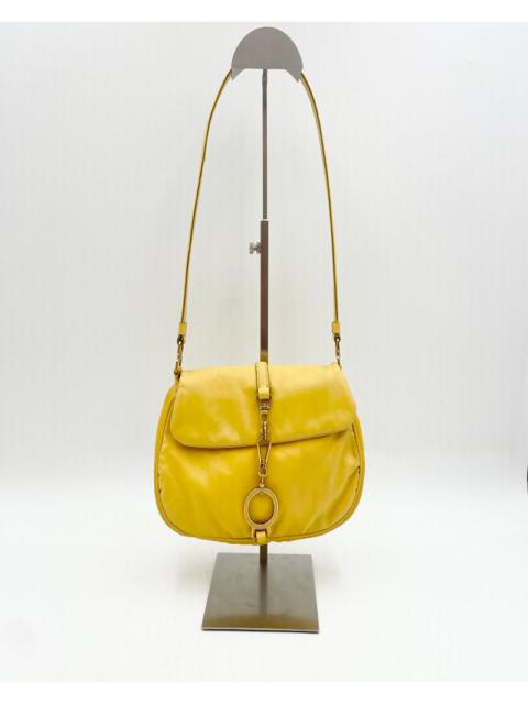 Prada yellow nylon shoulder bag