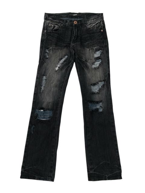 Other Designers Vintage - Grudged Limited Ripped Stitch Flare Denim