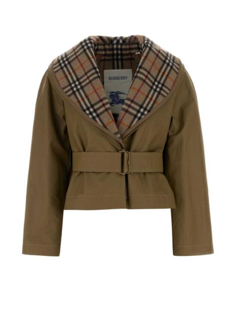 Burberry Burberry Women Cropped Cotton Jacket With Check Quilting