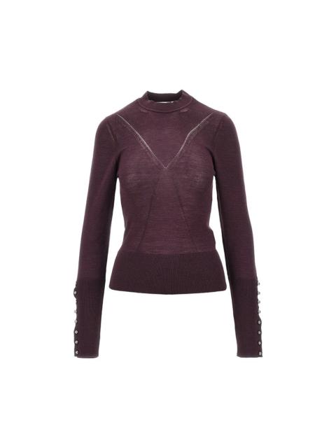rabanne Rabanne Silk Merino Wool Sweater Purple Women
