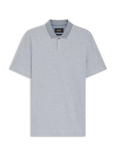 BOSS COTTON-SILK POLO SHIRT WITH THREE-TONE STRUCTURE