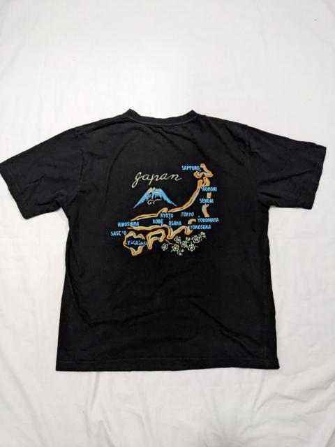 Other Designers Japanese Brand - Japan Map Black Sukajan T-Shirt Back Hit