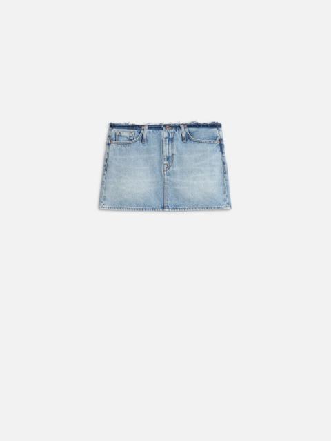 7 For All Mankind CHERRY MINI SKIRT in MANKIND Blue Erosion