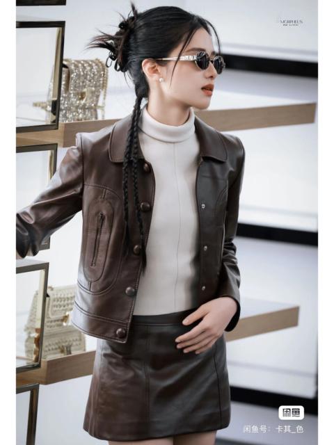 CELINE Celine New 2025 Peter Pan Collar Leather Jacket