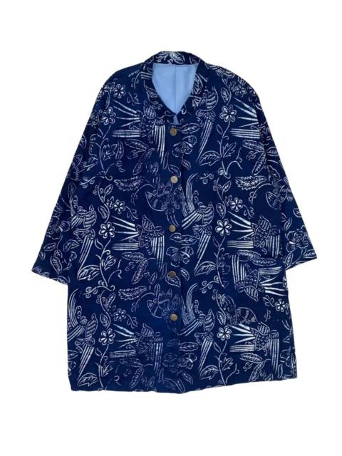 Other Designers Japan Blue - Vintage Floral Print Oversized Button Jacket