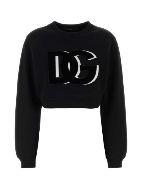 Dolce & Gabbana Dolce & Gabbana Women Black Cotton Blend Sweatshirt