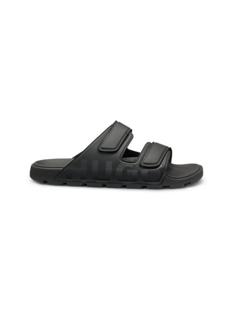 HUGO LOGO SANDALS WITH DOUBLE TOUCH-CLOSURE STRAPS