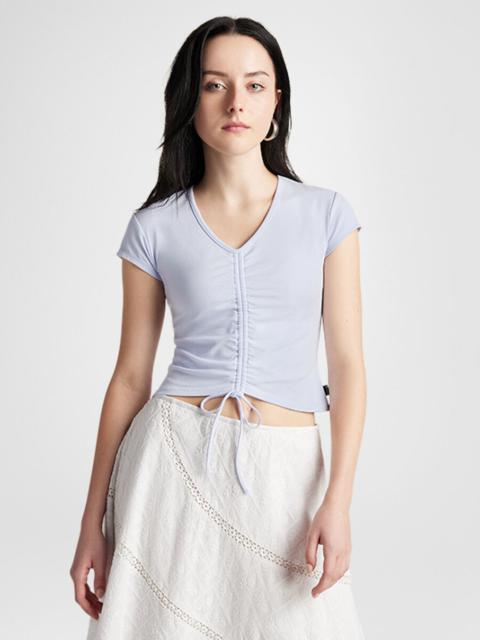 Converse Drawstring Ruched Short Sleeve Top