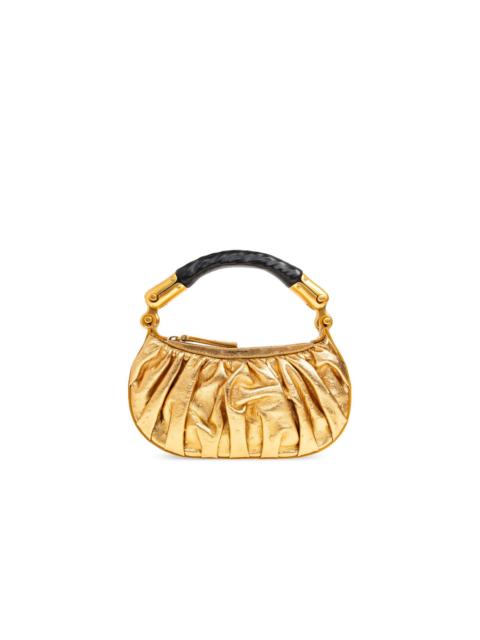 Balmain BALMAIN Ebene Mini Gold Top Handle Bag New & Authentic