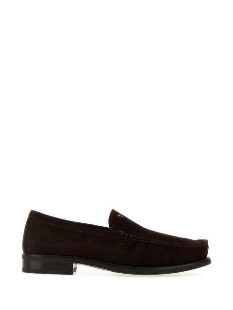 Prada Prada Men Dark Brown Suede Loafers