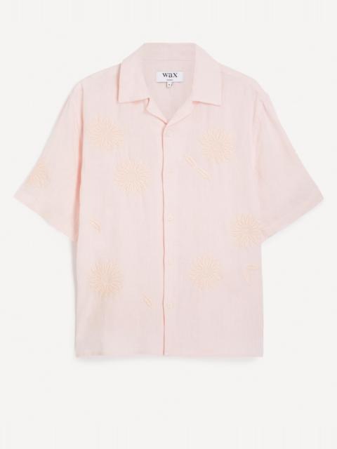 Wax London Didcot Pink Flower-Embroidered Shirt