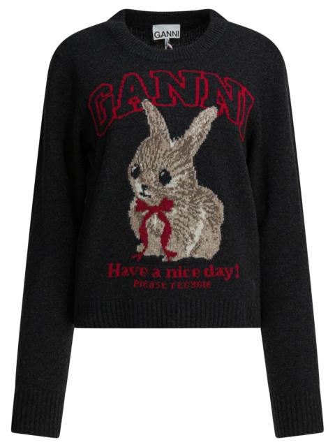 GANNI Ganni Wool Sweater With Print