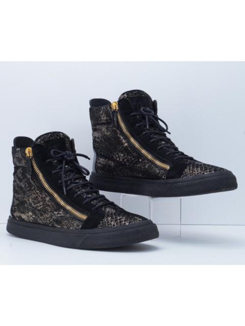 Giuseppe Zanotti Giuseppe Zanotti Sneaker Boot Black Gold Snakeskin Double Zi