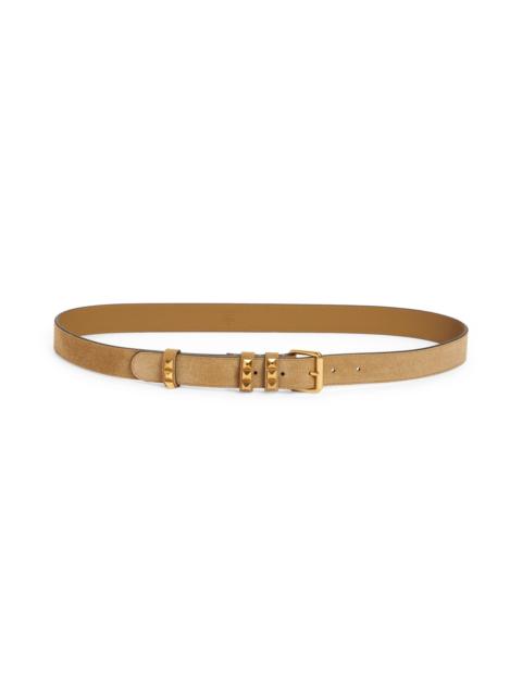 Valentino Valentino Garavani Rockstud Leather Belt in Beige at Nordstrom