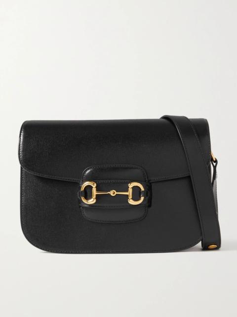 GUCCI Horsebit 1955 Textured-leather Shoulder Bag