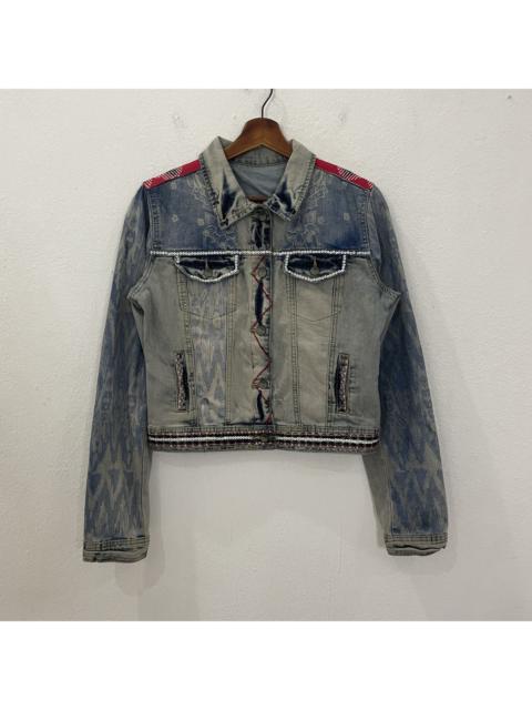 Other Designers Vintage Desigual Art Motive Distressed Denim Jacket