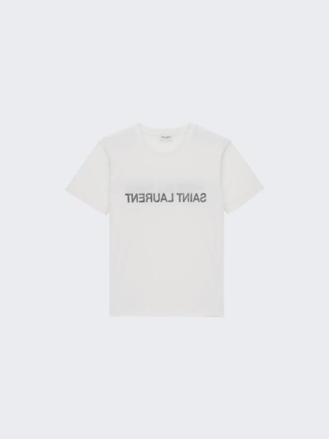 SAINT LAURENT Reverse Logo Tee Naturel And Noir