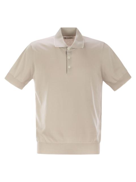 Brunello Cucinelli Men Lightweight Cotton Knit Polo Shirt