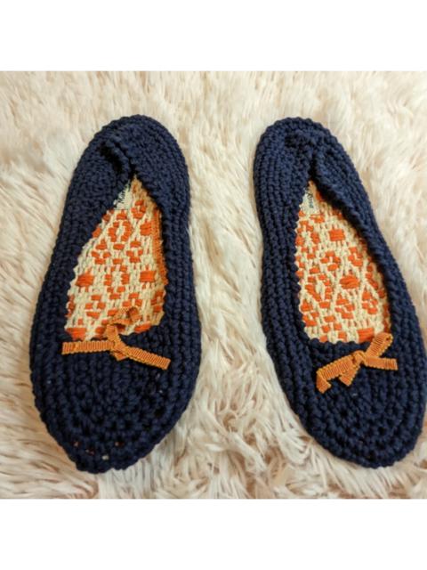 Other Designers Maria La Rosa Knitted Merino Slippers Leather Sole Hand Made in Italy Medium